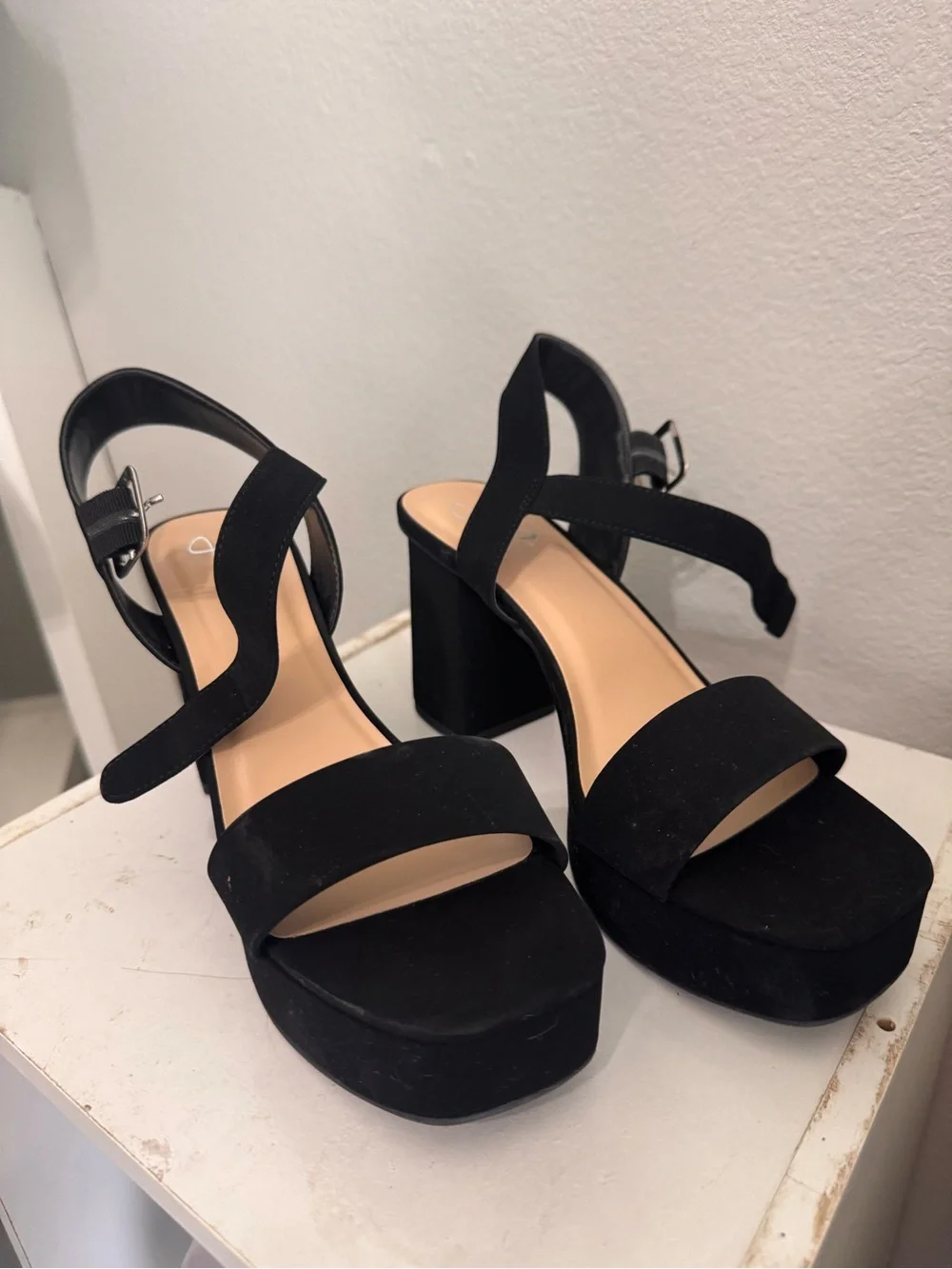 Women’s Black Platform Block Heel Sandals